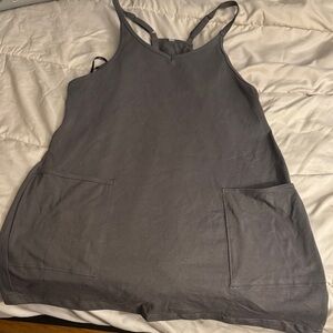 Gray Sleeveless Top with Pockets